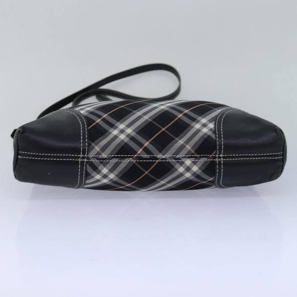BURBERRY Nova Check Blue Label Shoulder Bag Nylon Black Auth 80167 - Picture 5 of 16